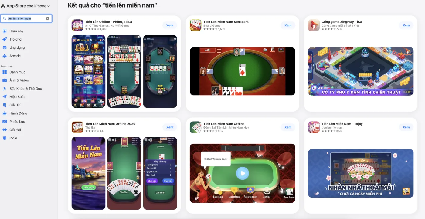 Tải Tiến Lên Miền Nam miễn phí cho iOS